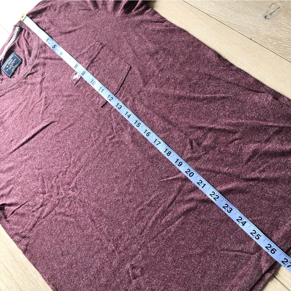 Abercrombie & Fitch Logo Embroidered Pocket T Shirt in Maroon Heather Size S - Picture 8 of 9
